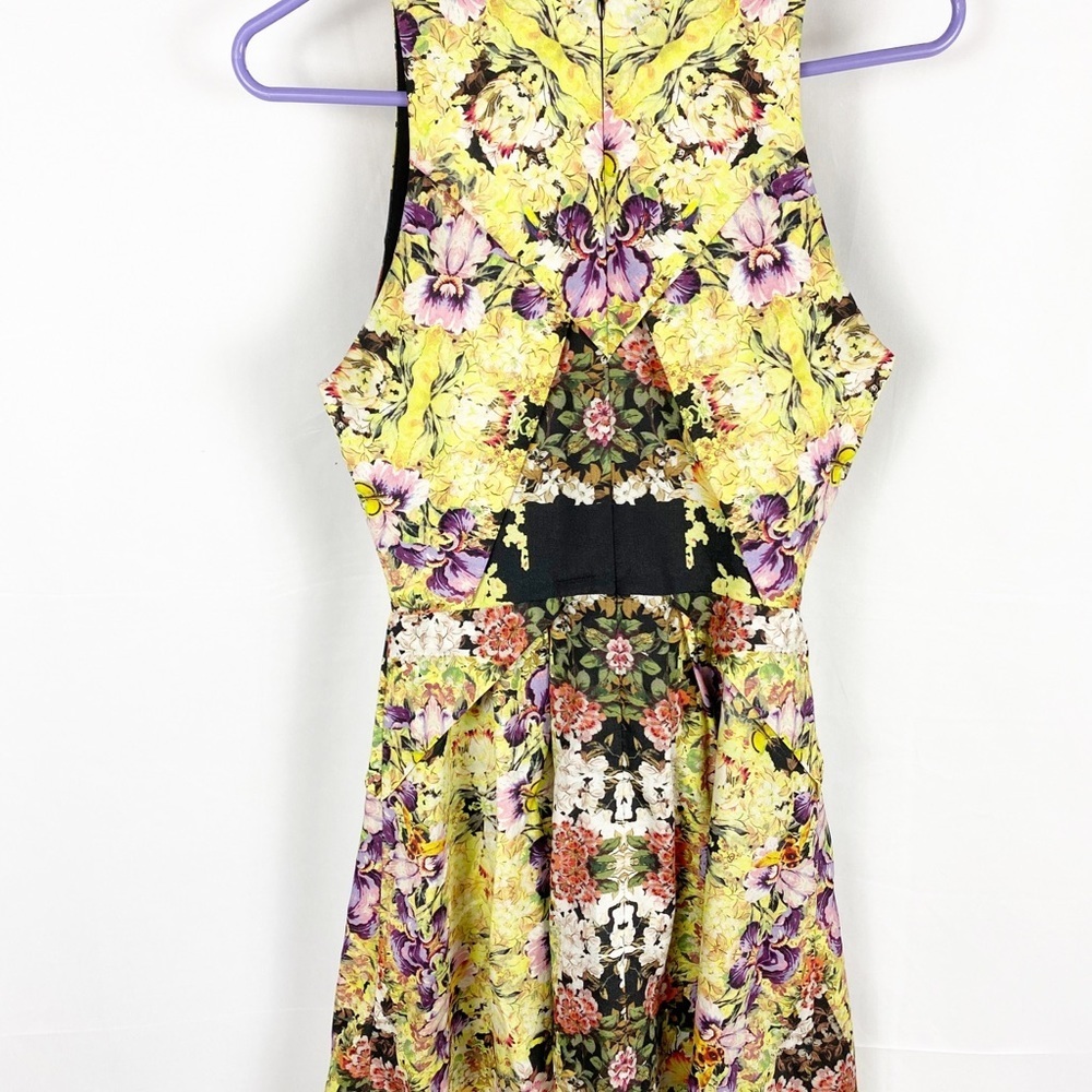 TOPSHOP Yellow Hologram Print Mini Dress - Picture 4 of 4